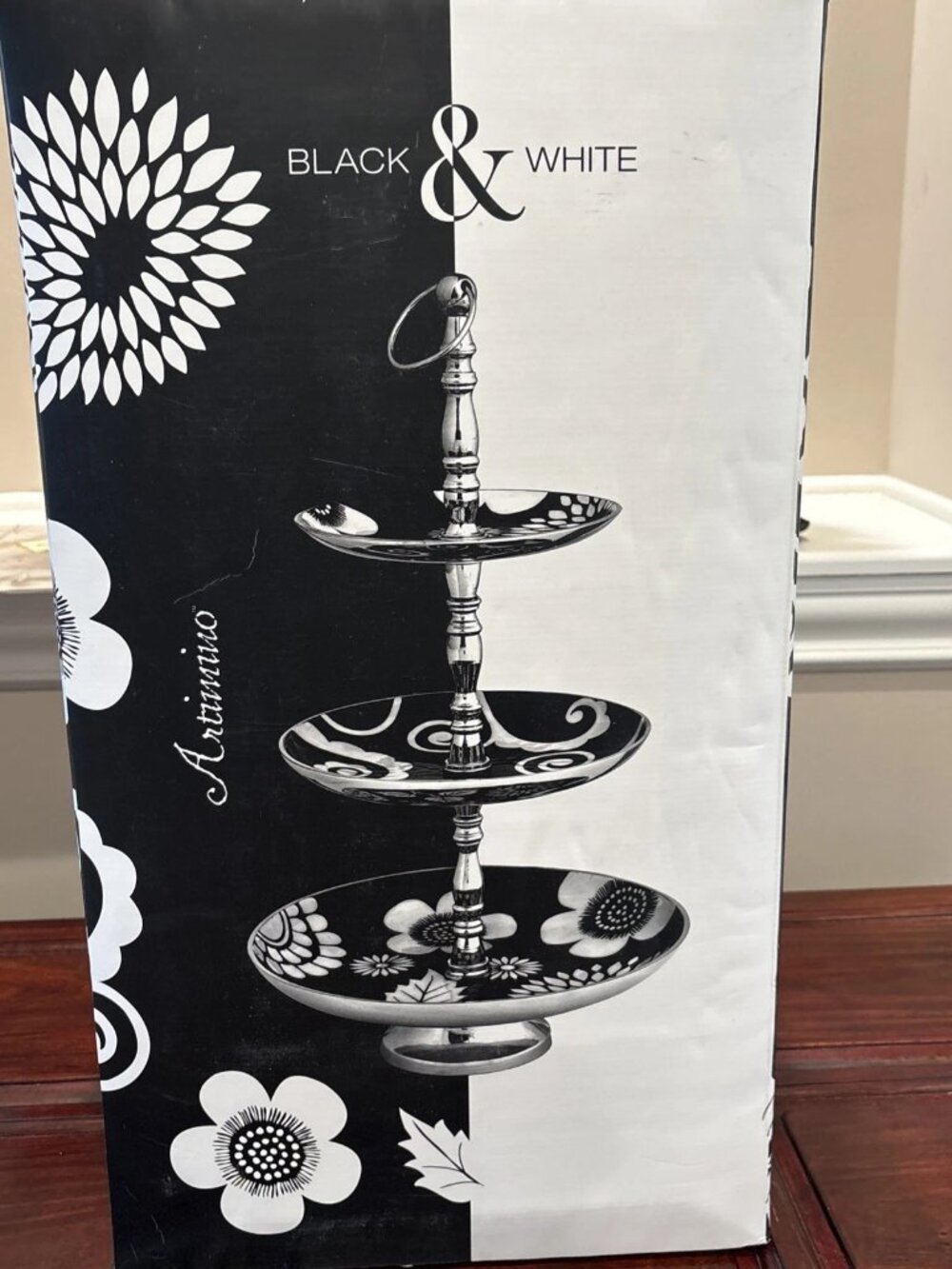 NEW ARTIMINO 3-Tier Server Stand Serving Tray Platter Cupcake Appetizer NIB RARE